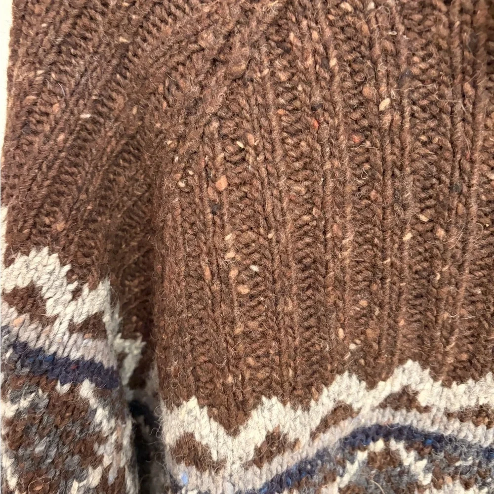 J.Crew men's medium vintage 100:/: wool brown pattern crew sweater nwt